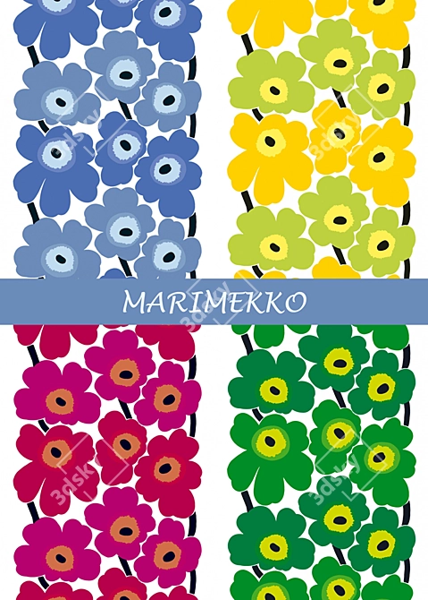 Marimekko: 14 Textured Designs 3D model image 1