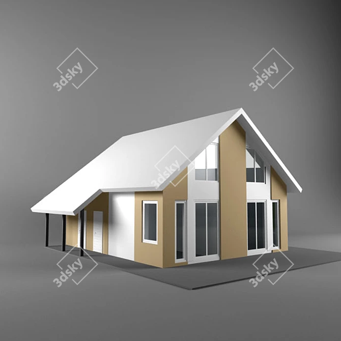  Modern Draft House Plan 3D model image 1