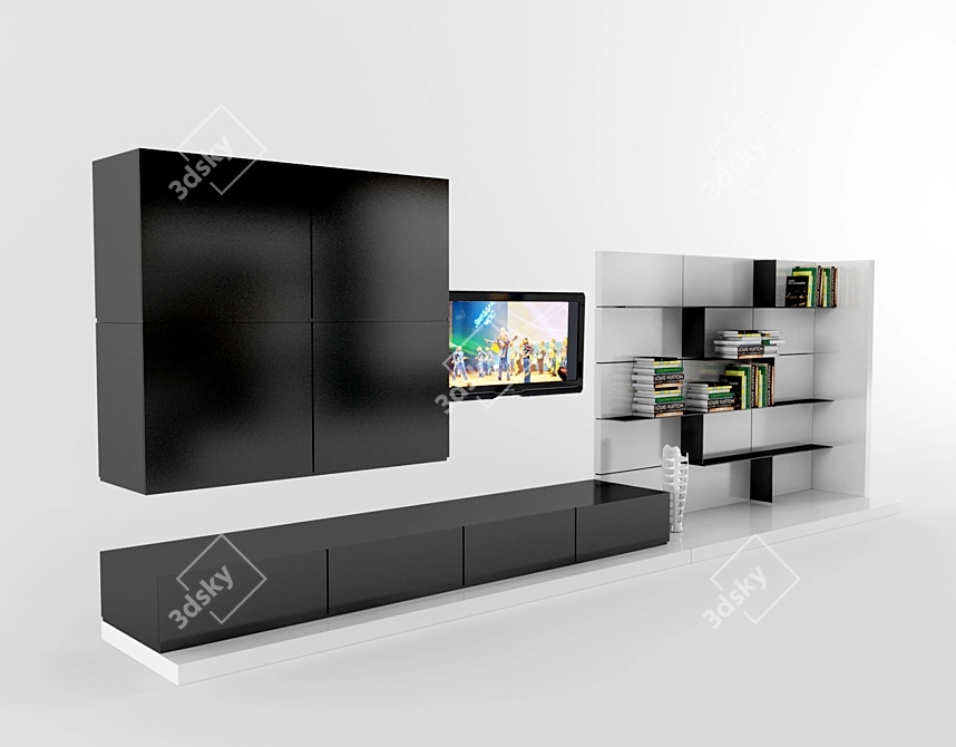 Elegant Wall TV Unit: ELLE_P926 people 3D model image 1