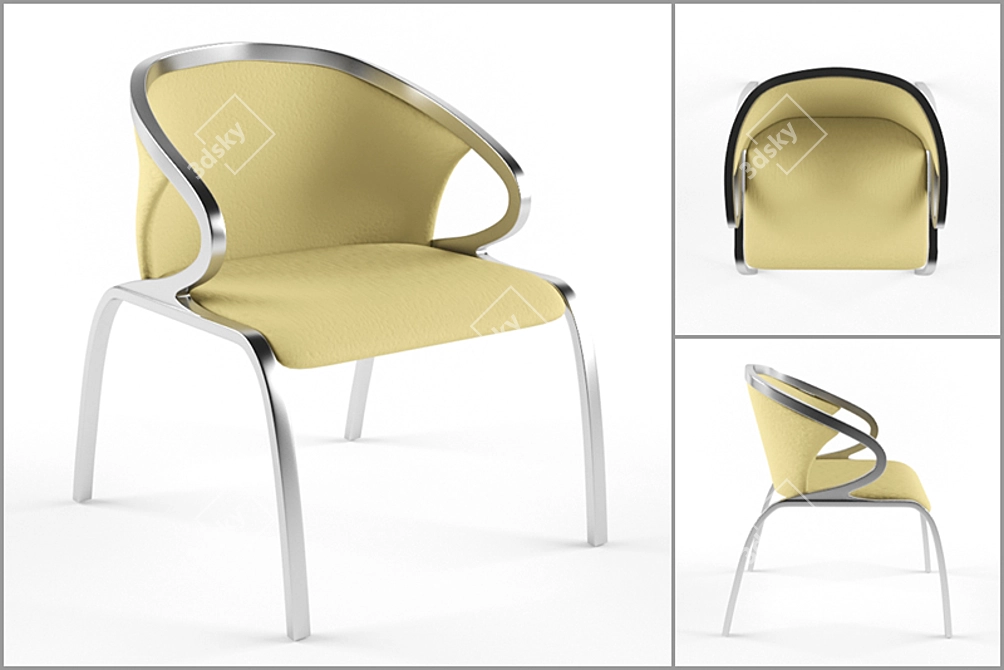 Sleek Ergonomic Chair 3D model image 1