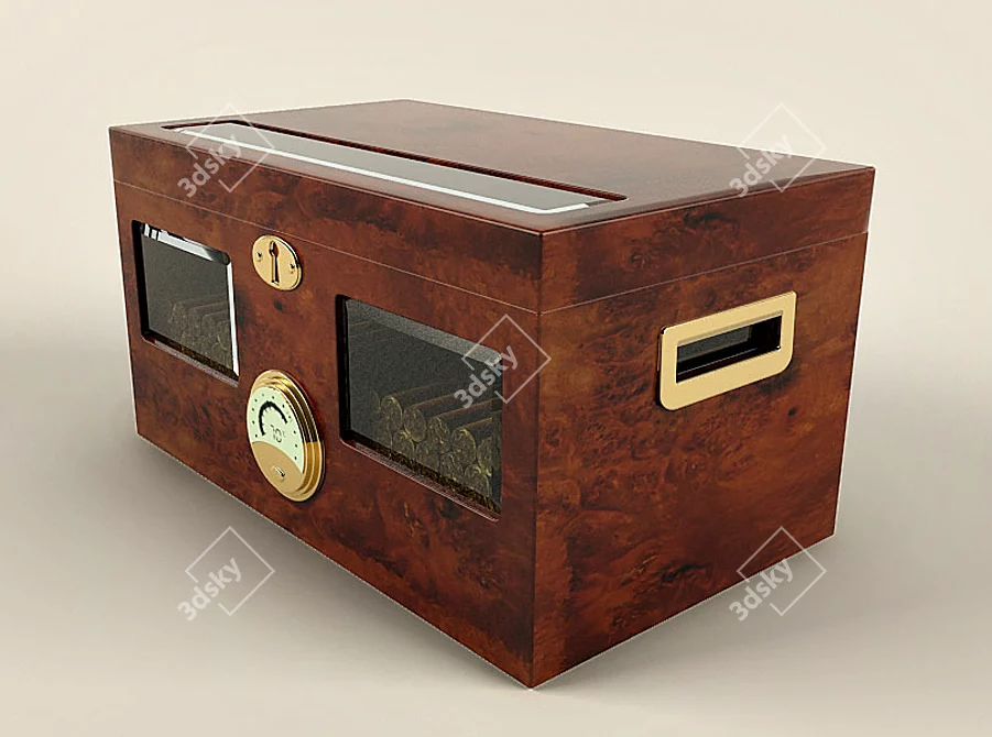 Elegant Cigar Humidor 3D model image 1