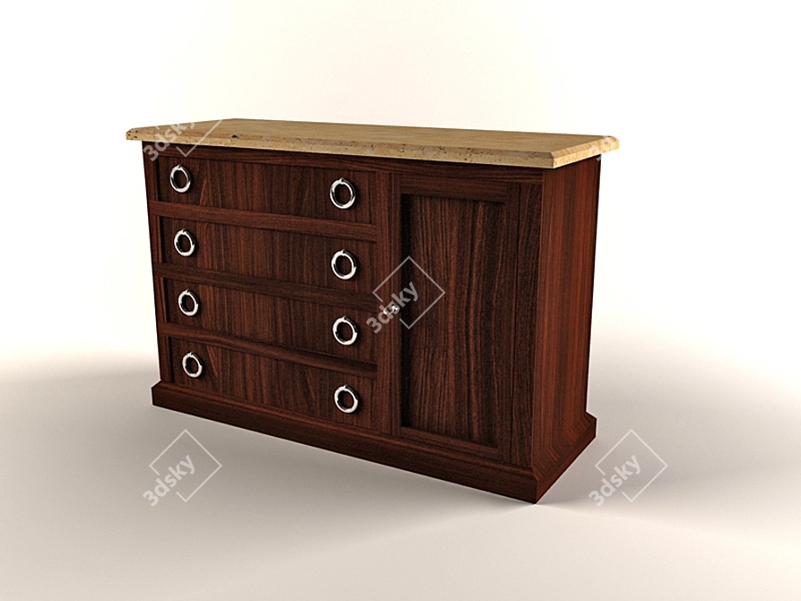 Modern Floor Standing Cabinet with Unique Textures 3D model image 1