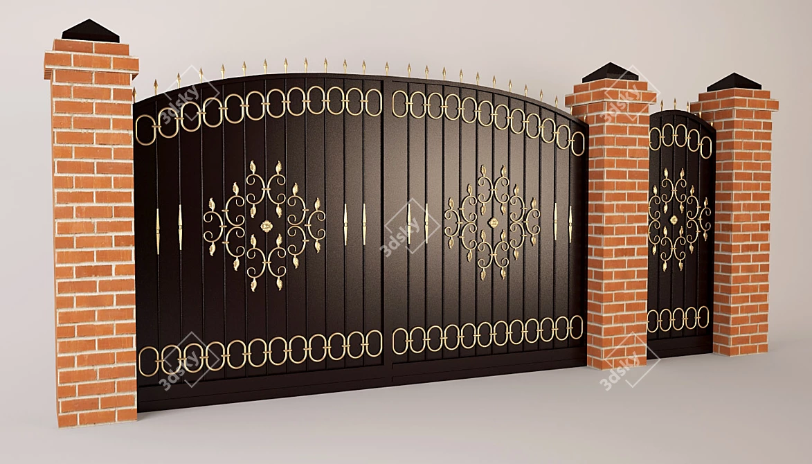 Title: Authentic Reproduction Gate 3D model image 1