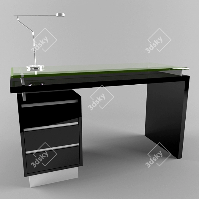 Minimalist Oak Table 3D model image 1