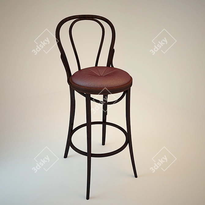 Vintage-inspired Vienna Bar Stool 3D model image 1