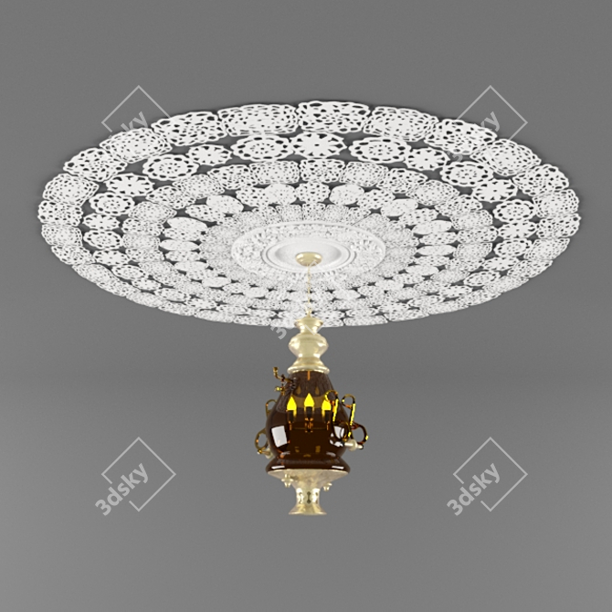 Elegant Chandelier Décor 3D model image 1