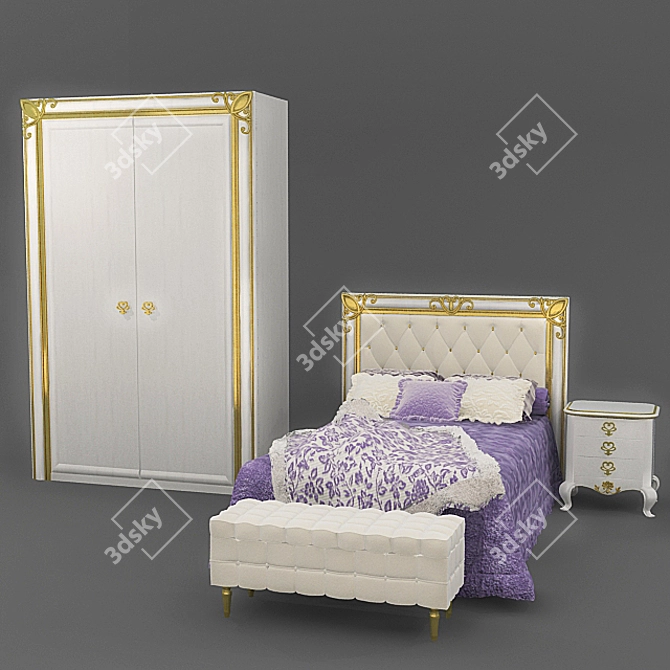 Clara Bedroom Furniture Set 3D model image 1