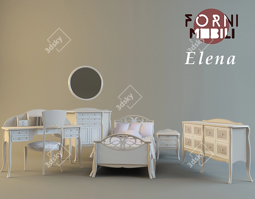 Elena Kids Furniture Set 3D model image 1