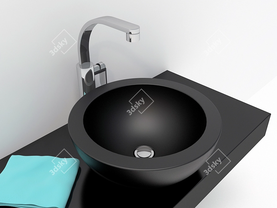 Flaminia Fonte: Sleek 500mm Diameter Basin 3D model image 1