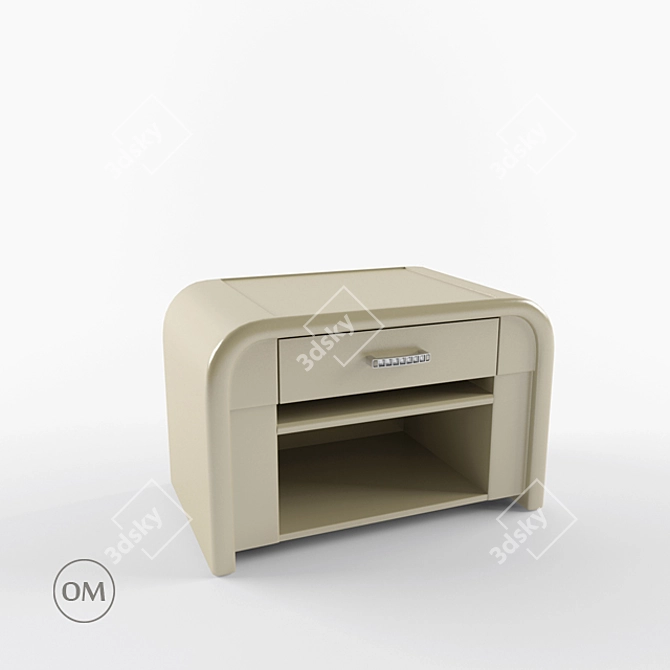 Luxurious Bedside Table 3D model image 1