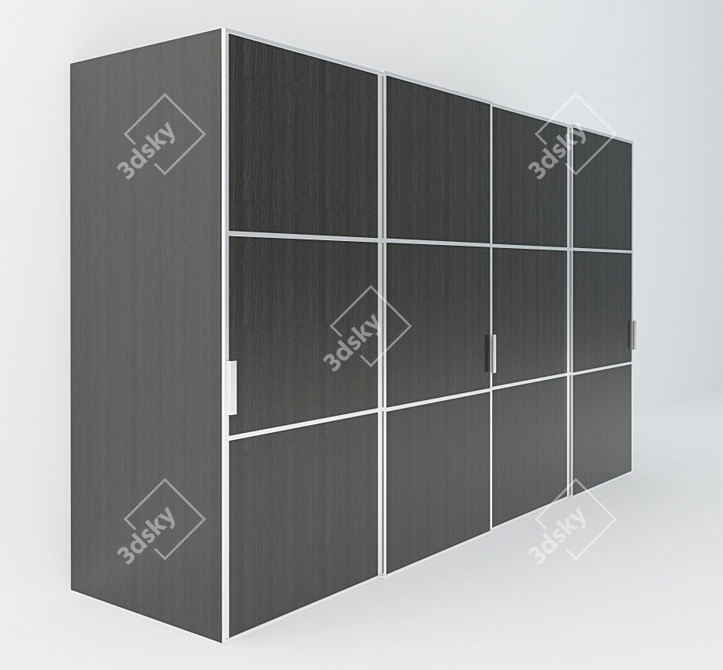 Modern Sliding Wardrobe Closet 3D model image 1