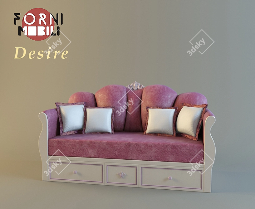 Luxury Comfort: ForniMobili Desire Sofa 3D model image 1