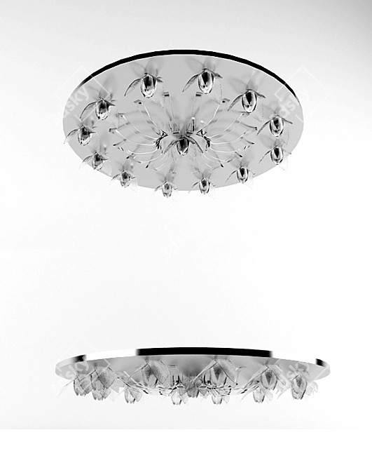 Glamorous Crystal Chandelier 3D model image 1