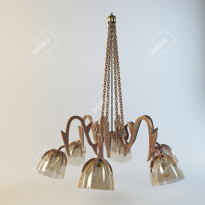 Elegant Artisan Chandelier 3D model image 1