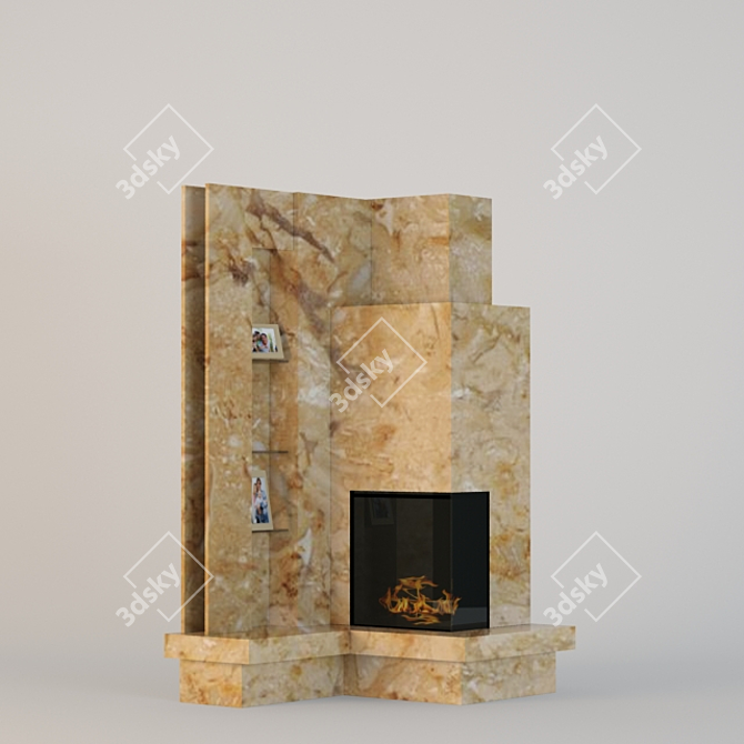 Contemporary Fire: Stylish Warmth 3D model image 1