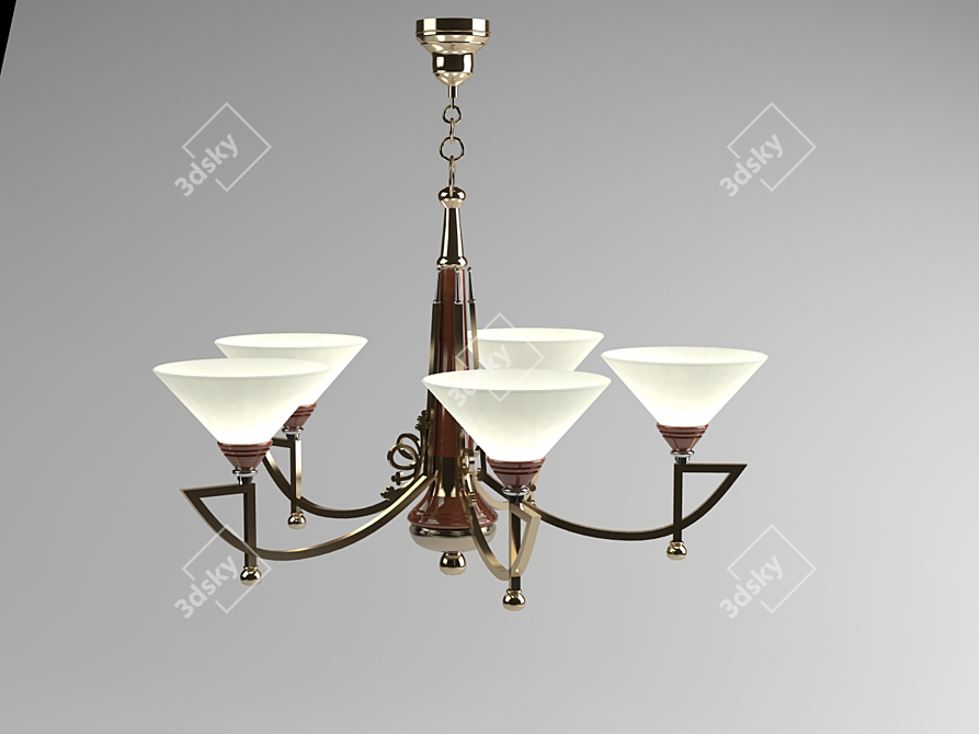 Elegant Bejorama Chandelier 3D model image 1