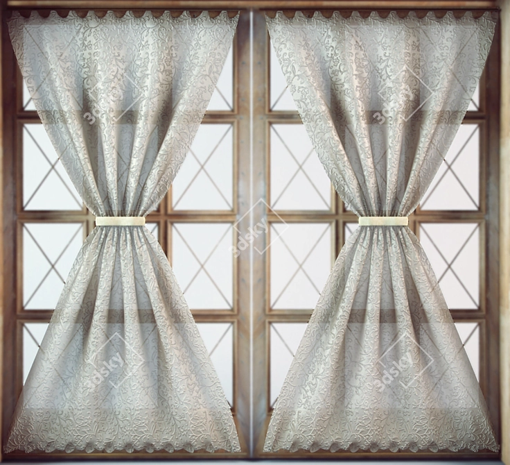 Window Boutique: Chic Curtains 3D model image 1
