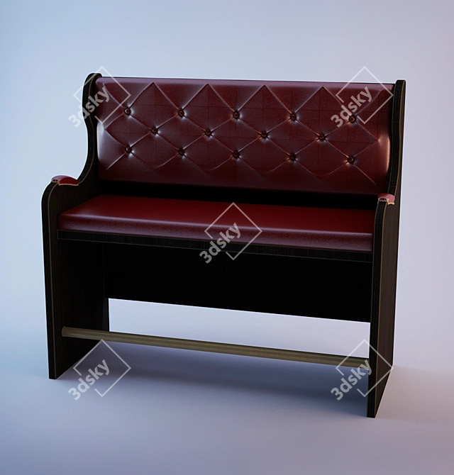 Stylish 3-Seater Velvet Sofa 3D model image 1