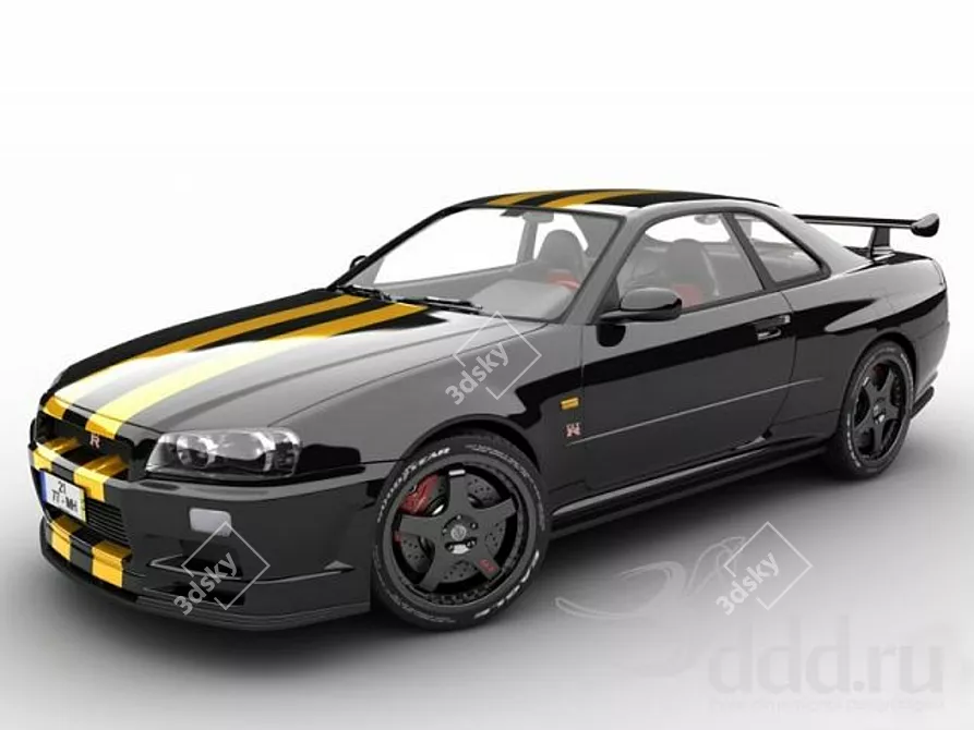 Nissan Skyline R34 Vspec Model 3D model image 1