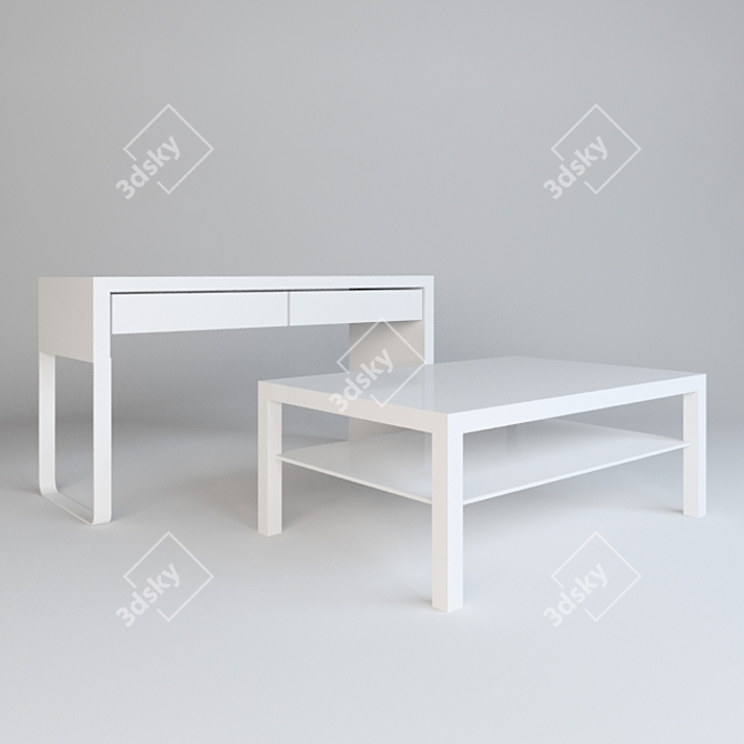 Versatile Computer and Magazine Tables 3D model image 1