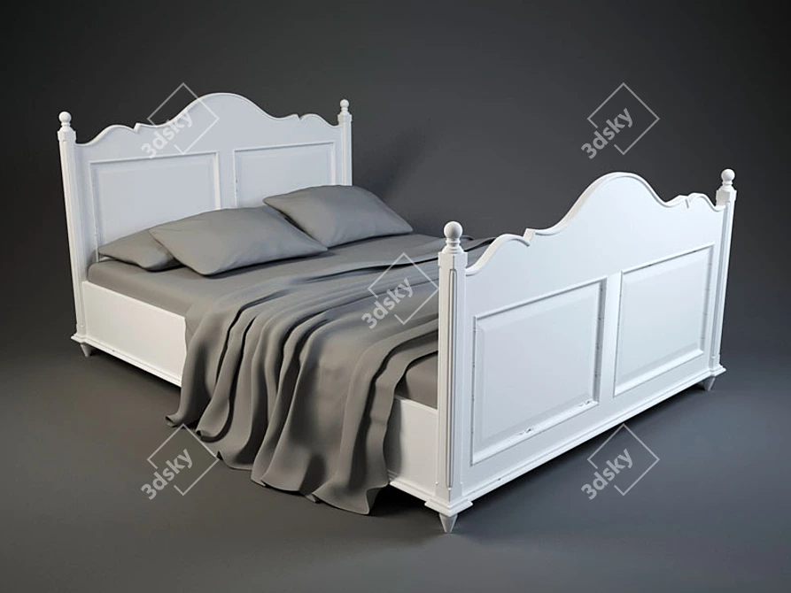 Rustic Retreat Bed 3D model image 1