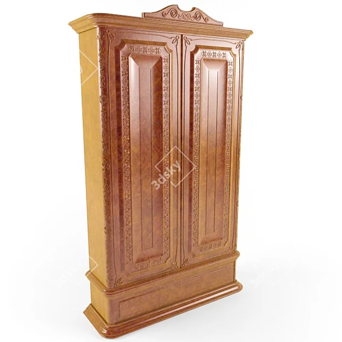 Classic Carved Decor Cupboard 3D model image 1