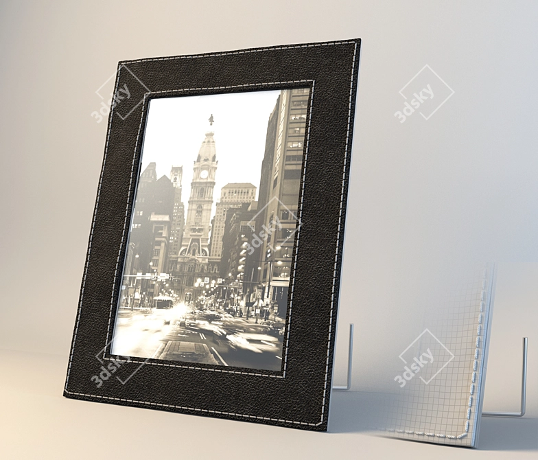 Elegant Leather Photo Frame 3D model image 1