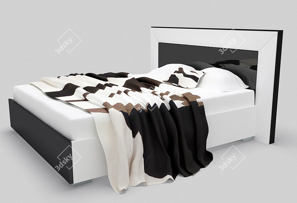 Italian Poly Panda Bed_with Textures 3D model image 1