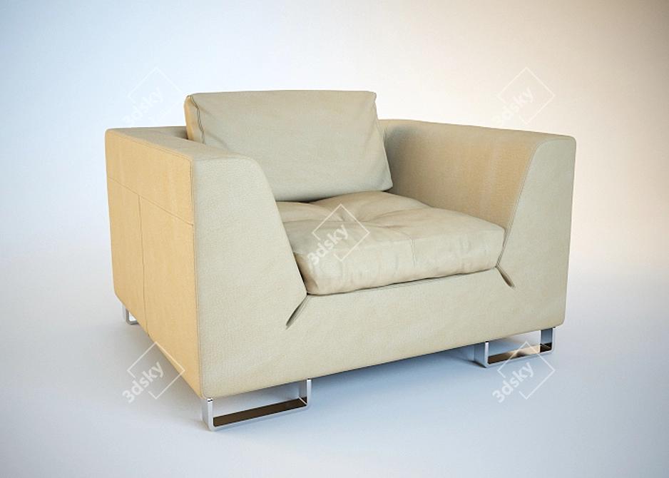 Venice Leather Chair: Timeless Elegance 3D model image 1