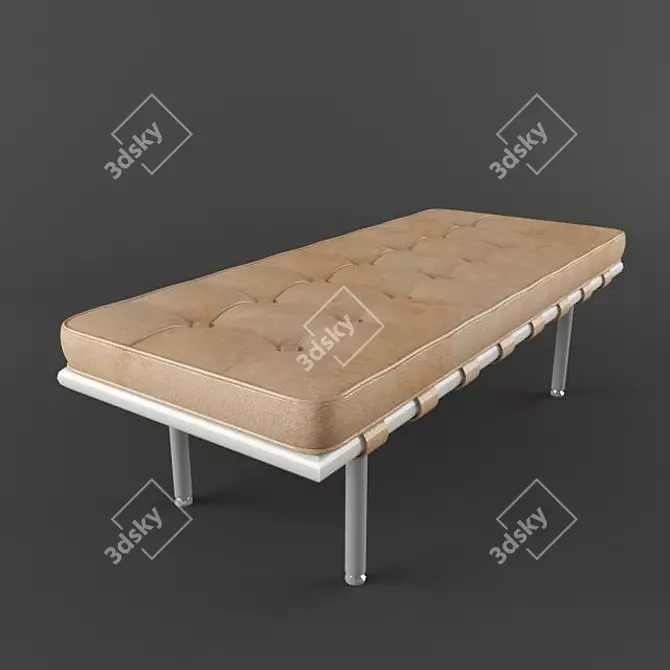 Luxury Leather Sofa 3D model image 1