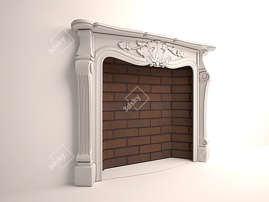 Miniature Model Fireplace - Elegant Home Decor 3D model image 1