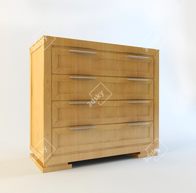 Modern Oak Chest of Drawers 3D model image 1