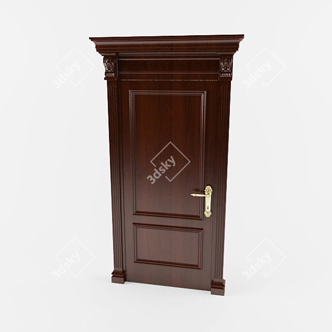 Elegant Textured Door 3D model image 1