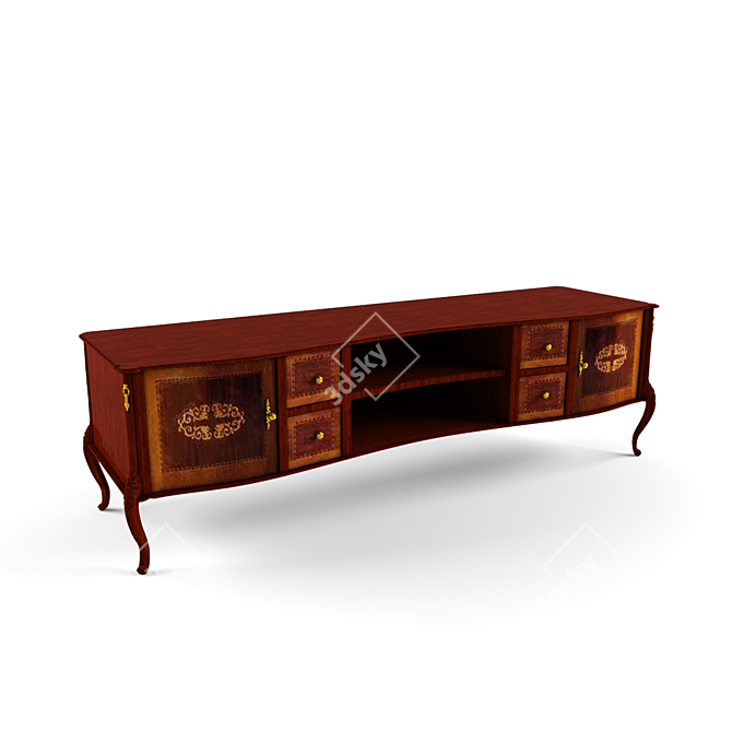 Modern TV Console Stand 3D model image 1