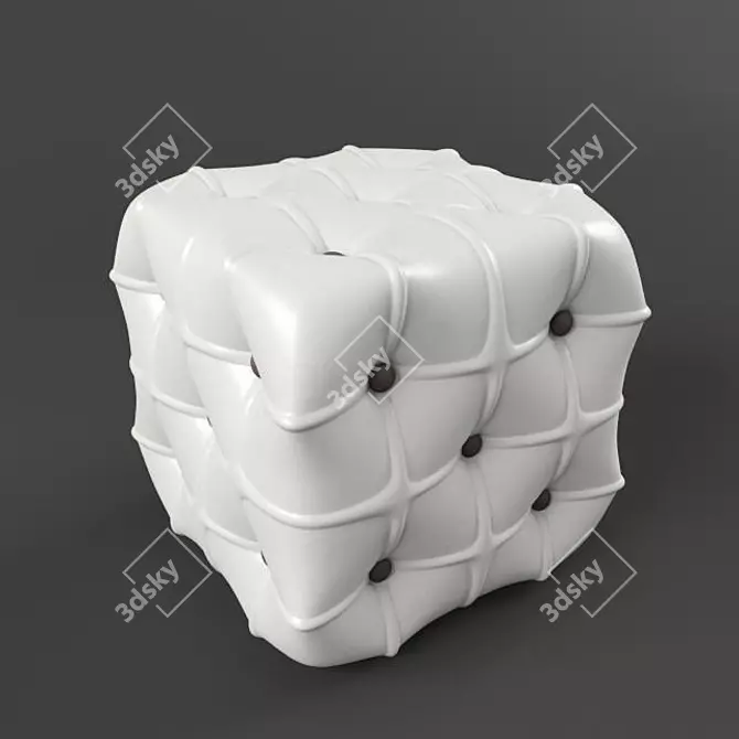 Leather Soft Pouf 3D model image 1