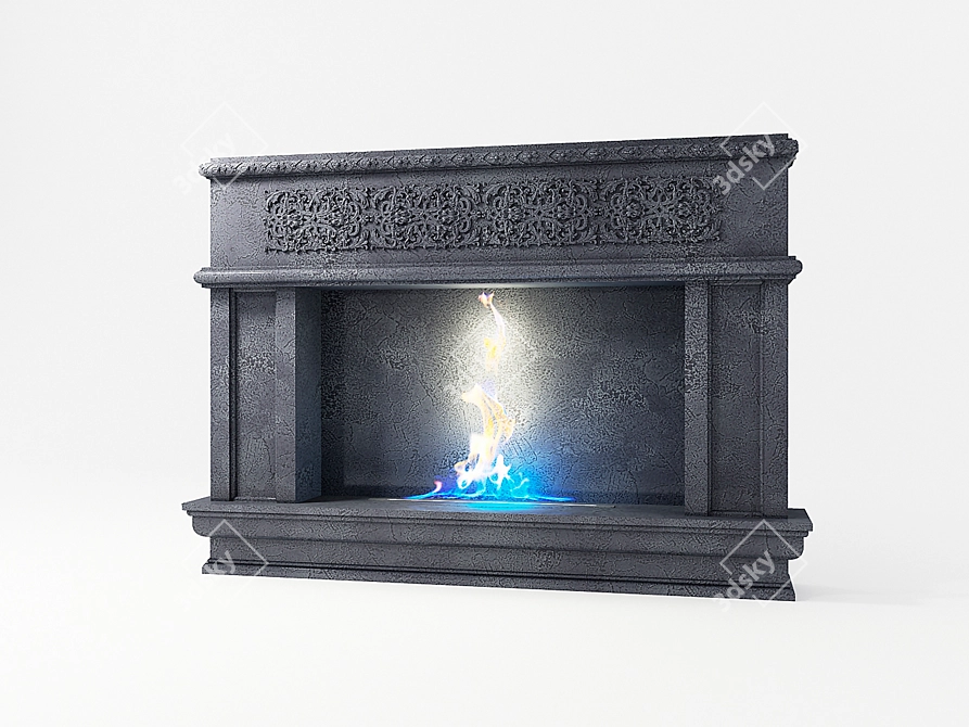 3D Fireplace Model with Materials and Textures 3D model image 1