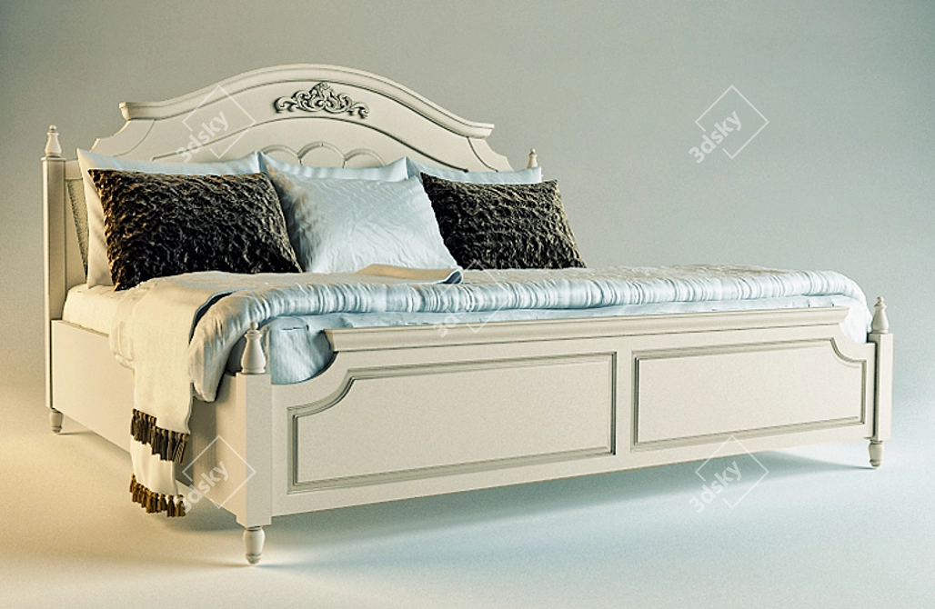 Luxury Kingtinto Bed 3D model image 1