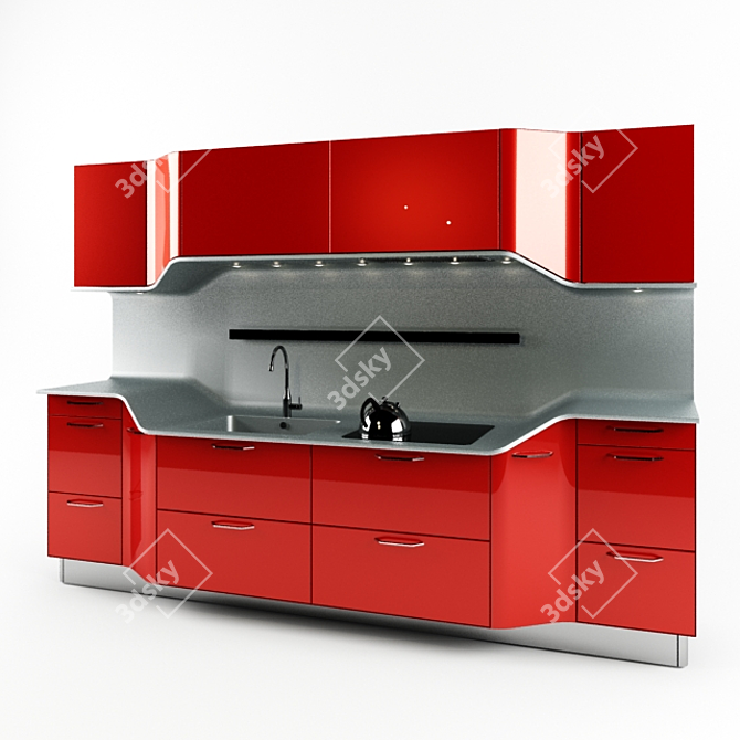 Elegante Italian Kitchen: Pininfarina 3D model image 1