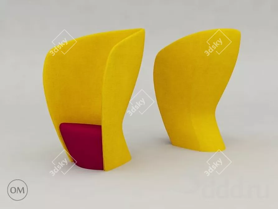 Sleek Shelter Armchair - Globe Zero 4 3D model image 1