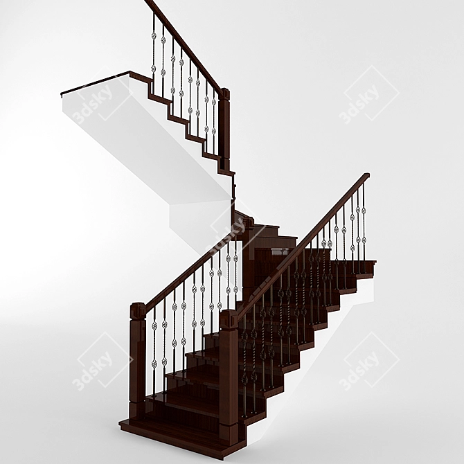 Chic Chalet-Style Home Ladder 3D model image 1