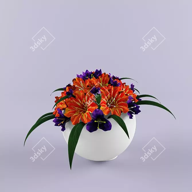 Title: Elegant Decor Bouquet 3D model image 1