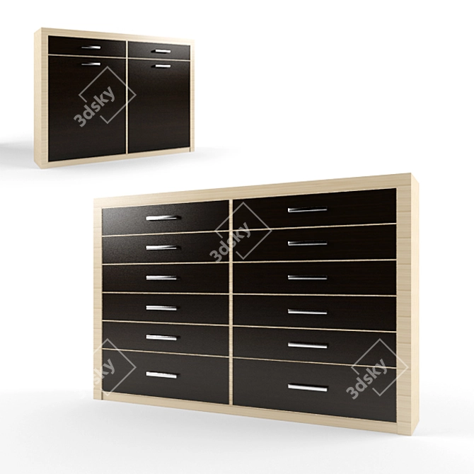 Versatile 3-Drawer Chest 3D model image 1