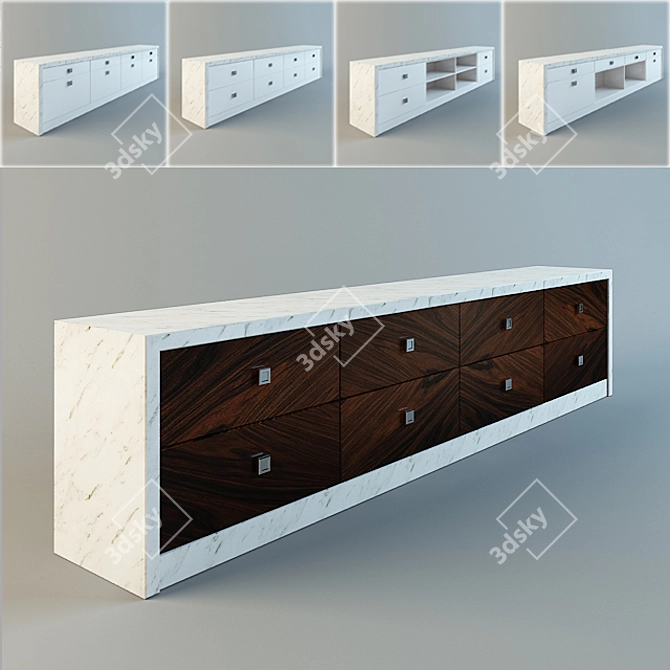 6-Piece Custom Chest of Drawers 3D model image 1