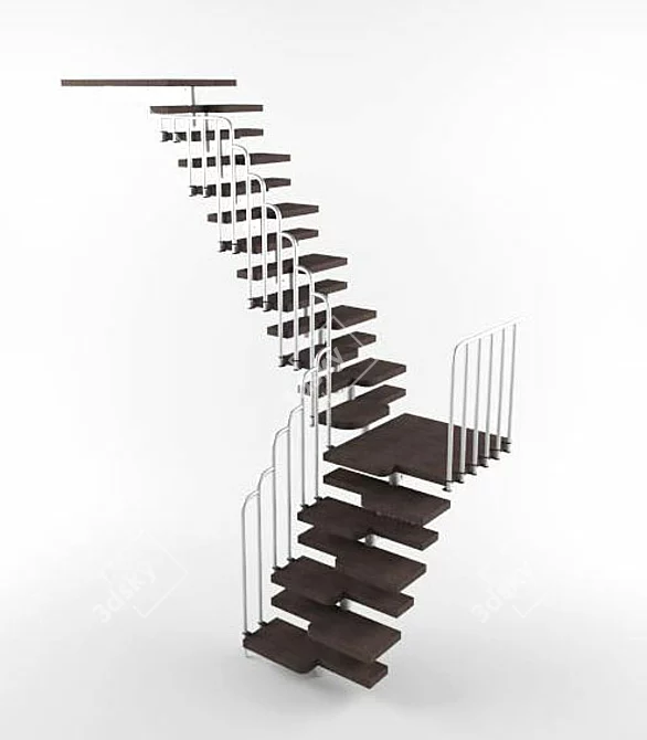 Modular Staircase | 1675x3460x3080 Dimensions 3D model image 1