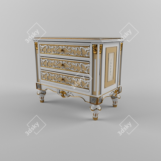 Title: Baroque-inspired Floor Standing Cabinet 3D model image 1