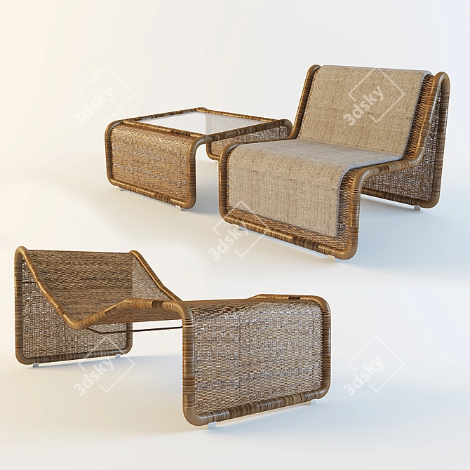 Pierantonio Bonacina P Series: Stylish Outdoor Furniture 3D model image 1