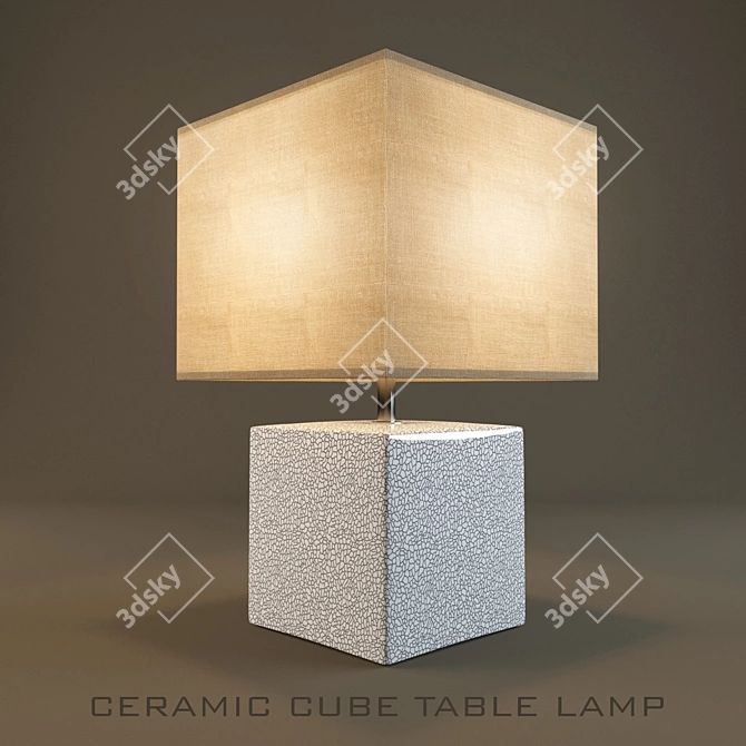 Elegant Ceramic Cube Lamp 3D model image 1