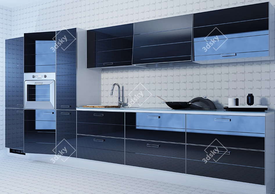 Scavolini Crystal: Sleek Kitchen Elegance 3D model image 1