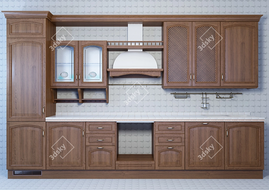 Scavolini Margot: Enchanting Textured Kitchen 3D model image 1