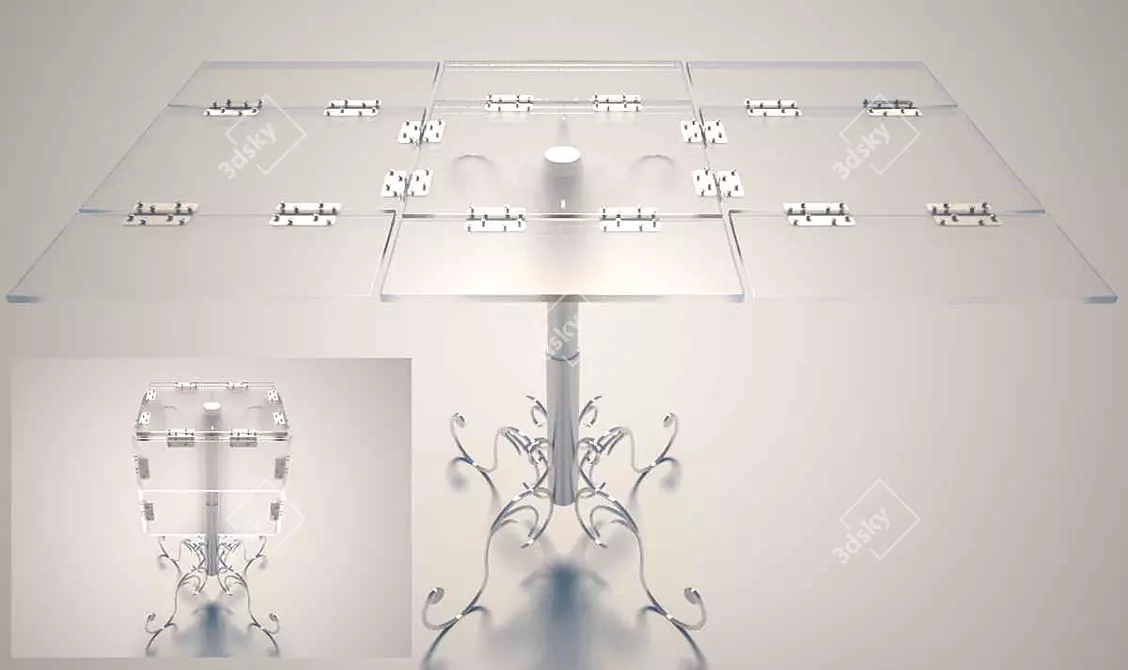 90° Rotating Table: Space-Saving Transformer 3D model image 1